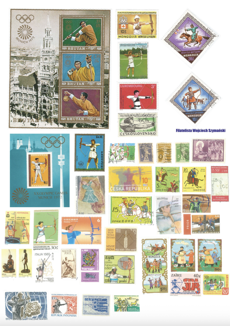 Symbole łucznictwa na znaczkach pocztowych